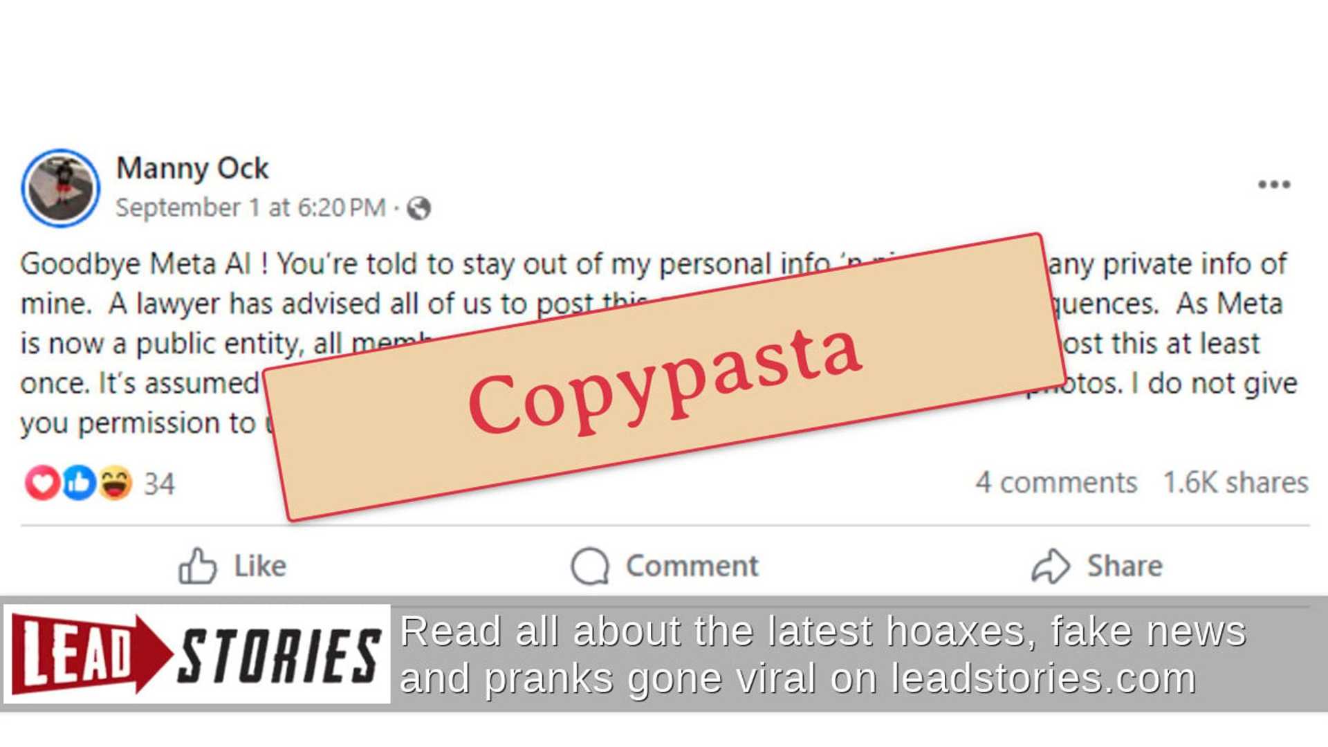 Truth Revealed: Why Posting Statements Won't Halt Meta's AI Data Training