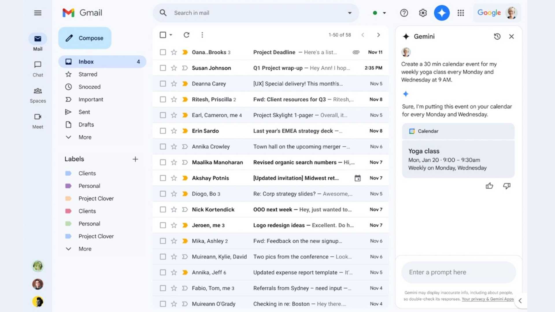 10. Maximize Your Gmail Experience with Google Calendar Integration in Gemini