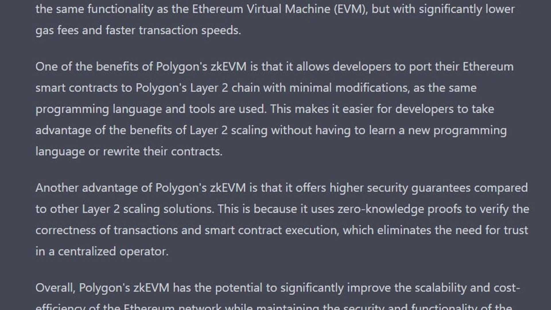 Impact of zkEVM on Polygon's future: Insights from ChatGPT